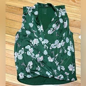 A New Day - Green floral sleeveless top